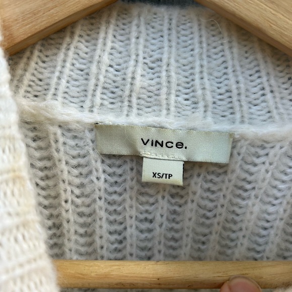 Vince Cream mock alpaca wool turtleneck with crochet, size xs - Picture 9 of 11